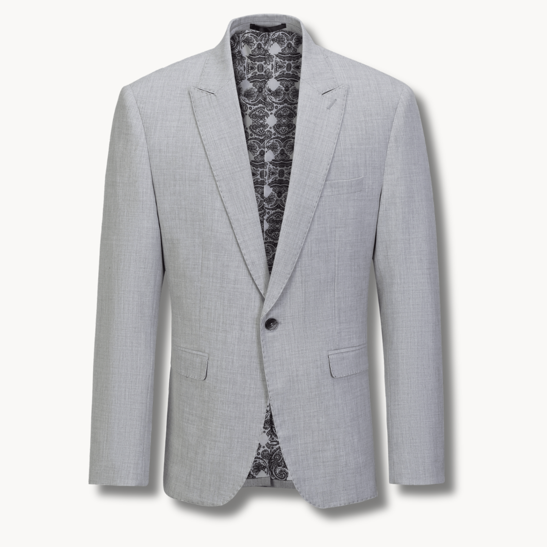 Stallone Plain Weave Stretch Suit Silver