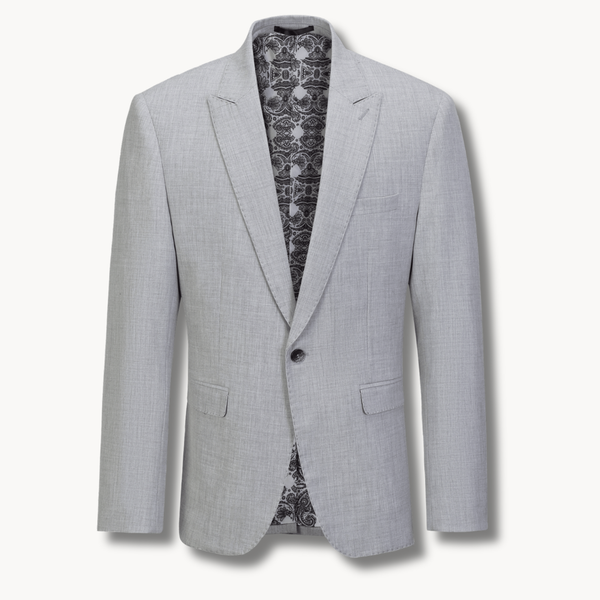 Stallone Plain Weave Stretch Suit Silver