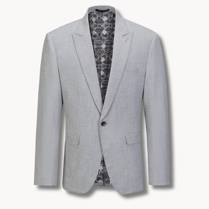 Stallone Plain Weave Stretch Suit Silver