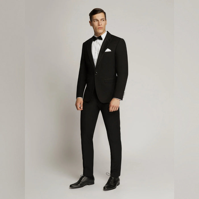 Edward Pin Dot Fine Texture Satin Lapel Suit