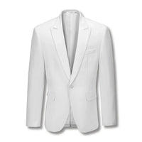 Stallone Plain Weave Stretch Suit - White