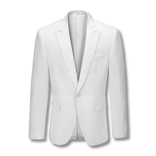Stallone Plain Weave Stretch Suit - White