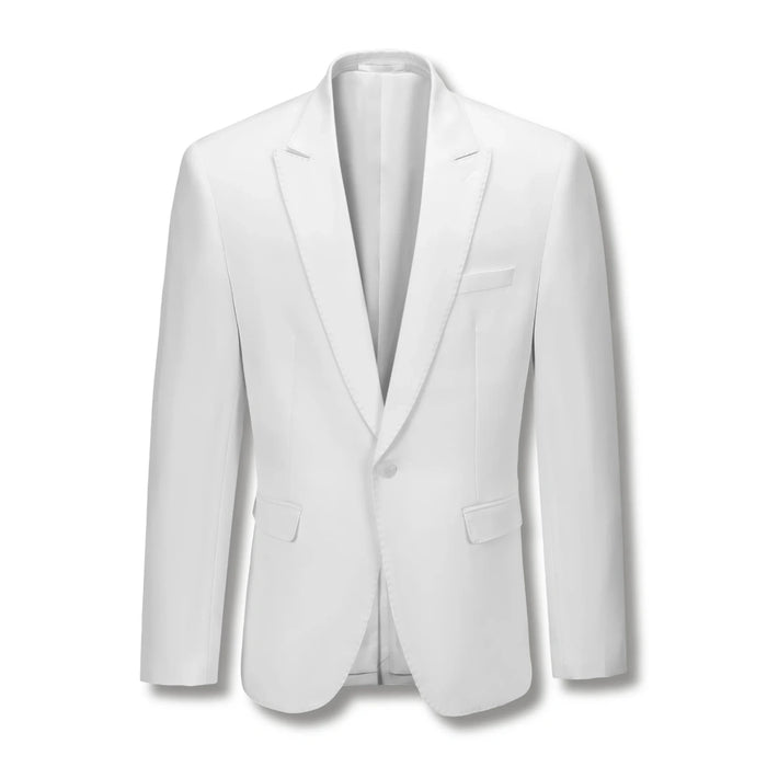 Stallone Plain Weave Stretch Suit - White
