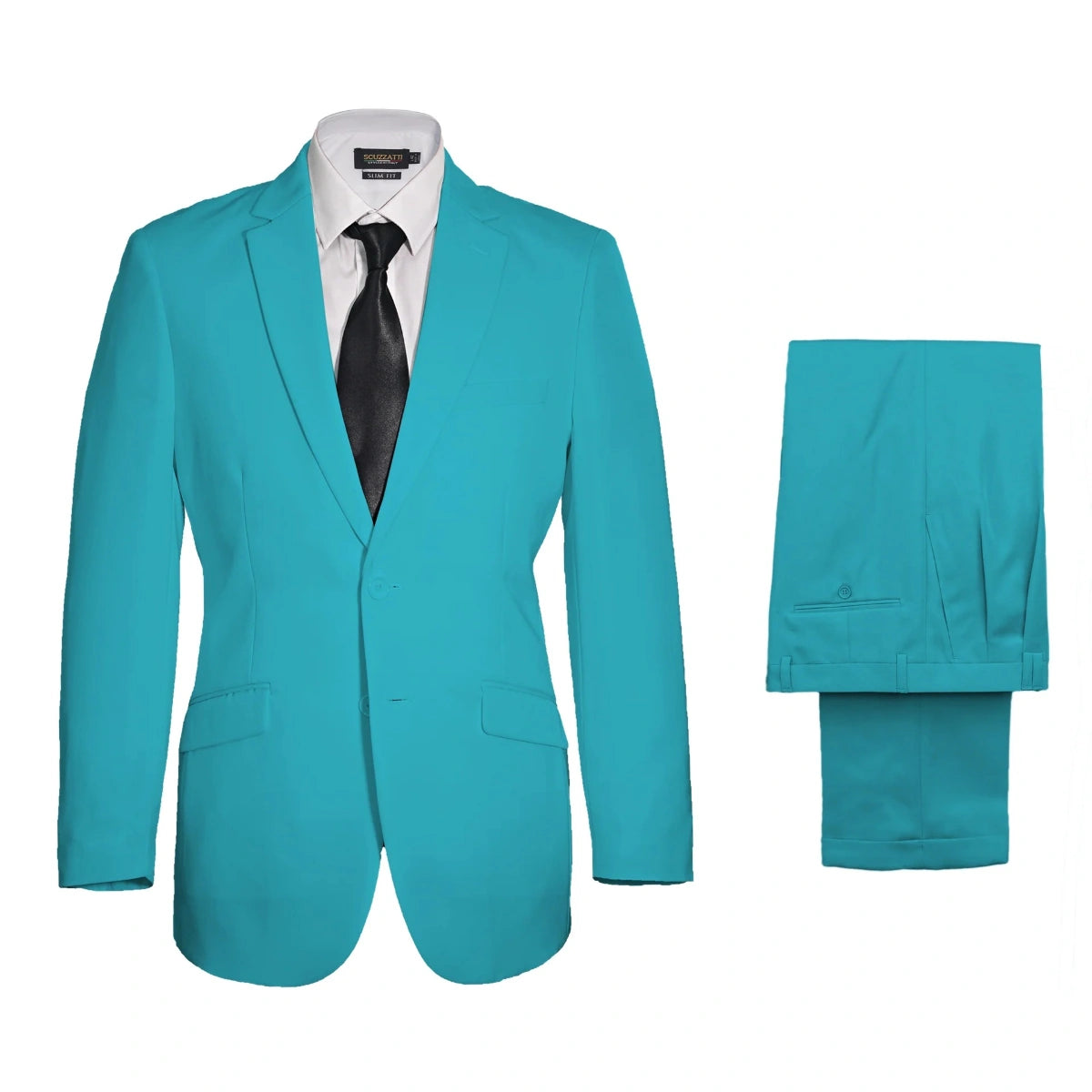 Vegas Fine Twill Plain Microfibre Suit - Lime Green