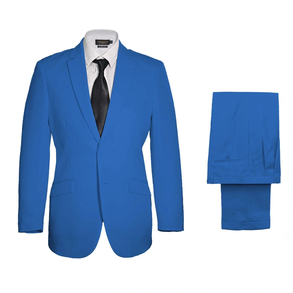 Vegas Fine Twill Plain Microfibre Suit - Lime Green