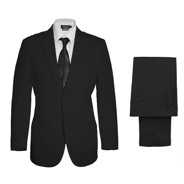 Vegas Fine Twill Plain Microfibre Suit - Black