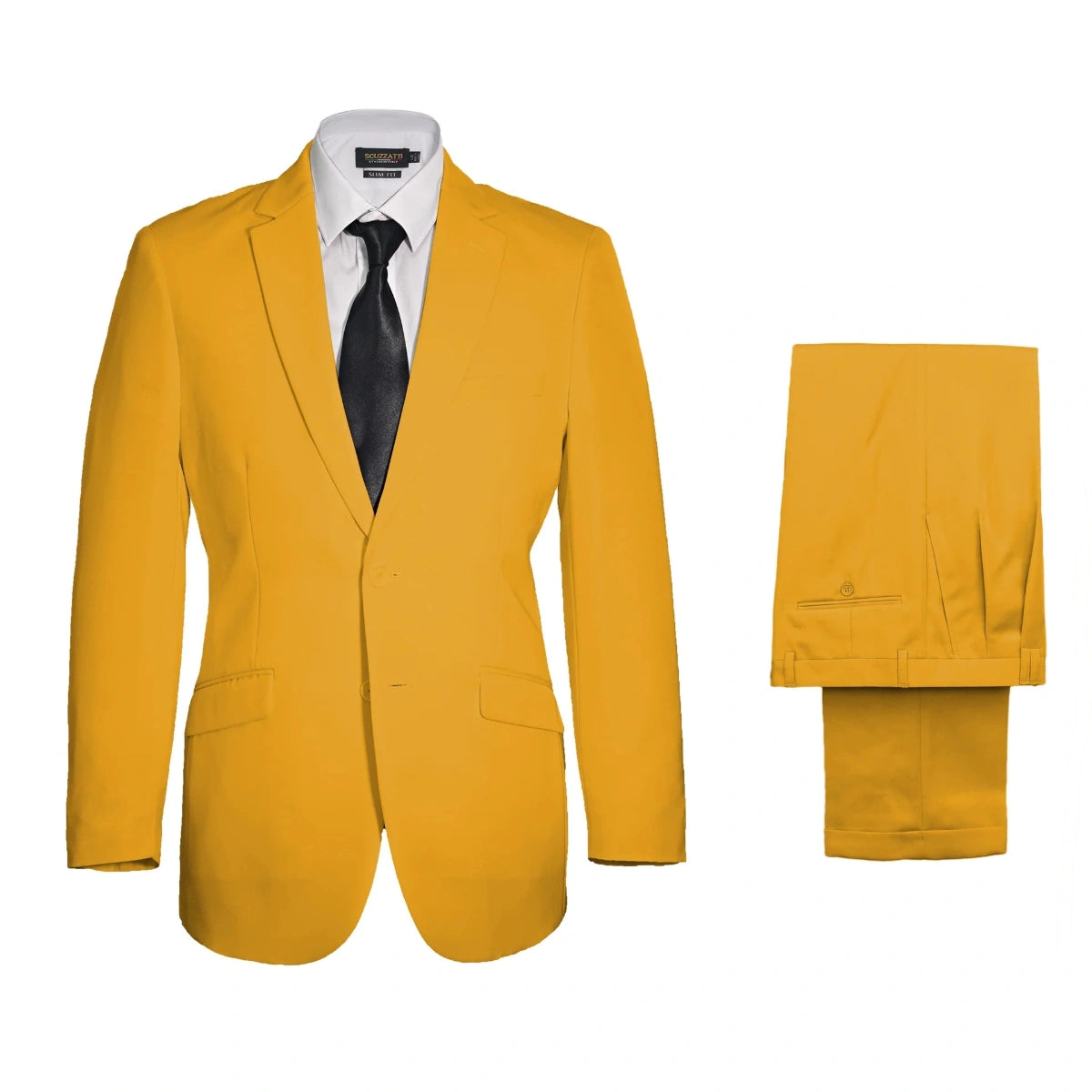 Vegas Fine Twill Plain Microfibre Suit - Lime Green