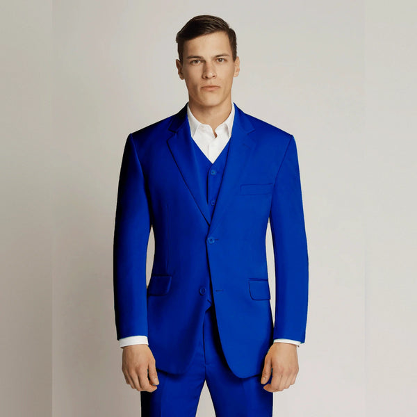 Vegas Fine Twill Plain Microfibre Suit - Blue