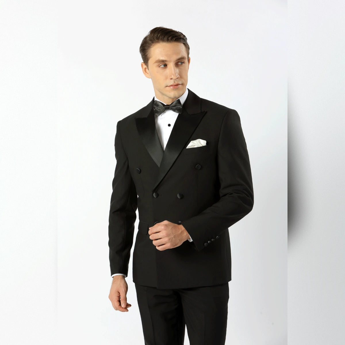 Arlo Double Breasted with Satin Lapel Suit