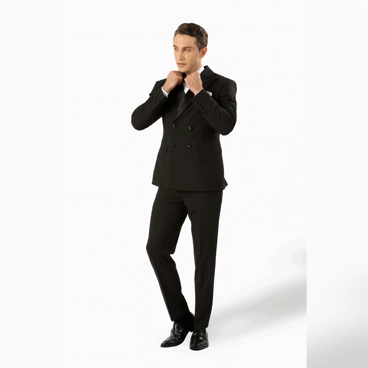 Arlo Double Breasted with Satin Lapel Suit