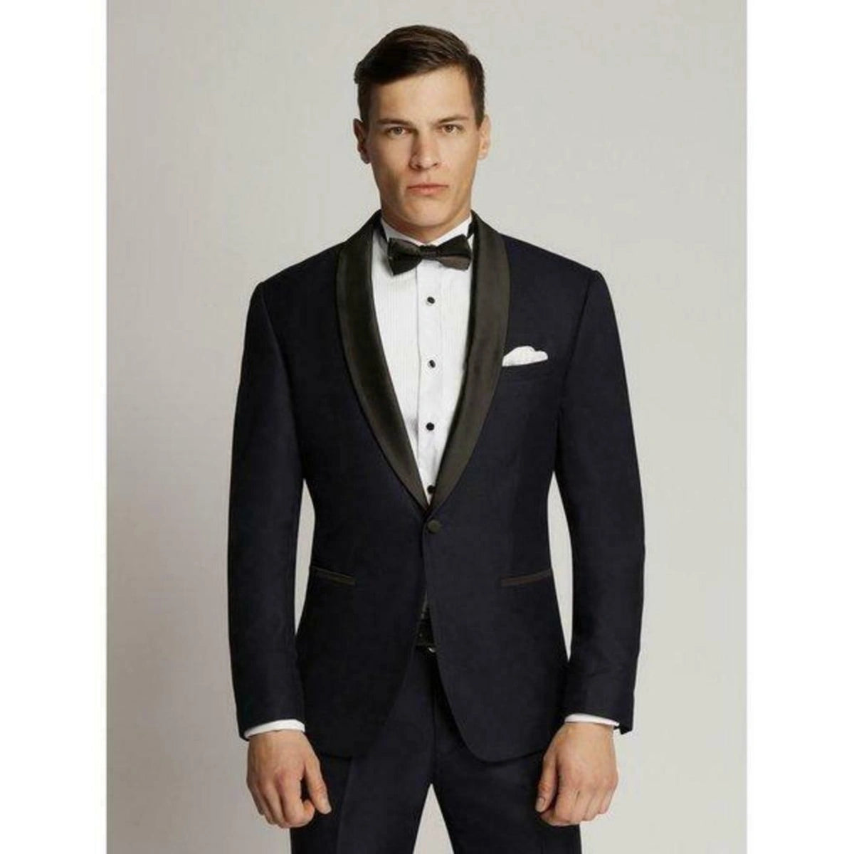 Max Fine Micro Texture Wool Blend Tuxedo Blazer